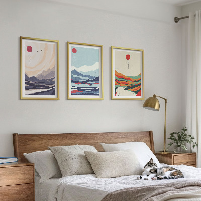 Wall art set Japanese mountain abstractions
