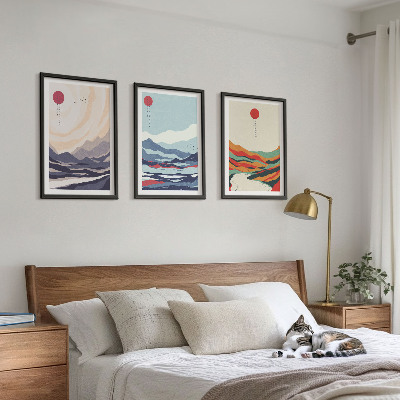Wall art set Japanese mountain abstractions