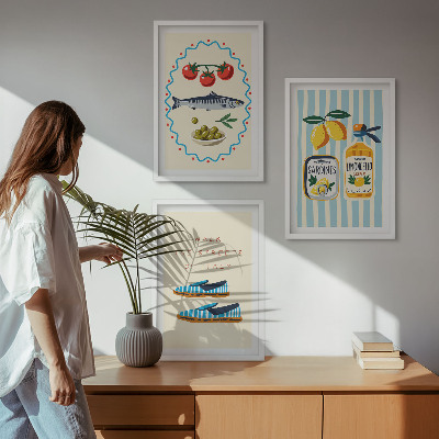 Wall art set Italian flavors lifestyle images