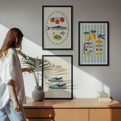 Wall art set Italian flavors lifestyle images