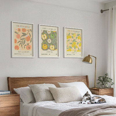 Wall art set Fruit patterns retro posters