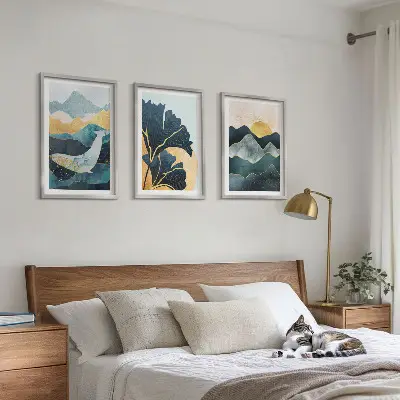 Abstract mountain views wall art three-piece set