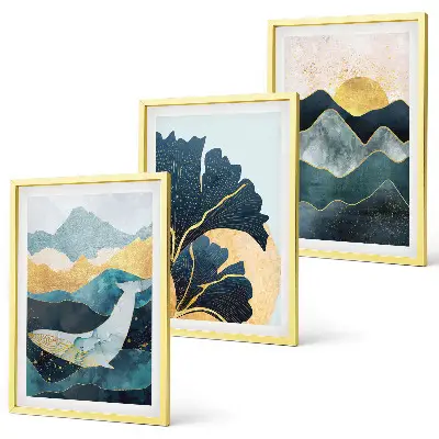 Abstract mountain views wall art three-piece set