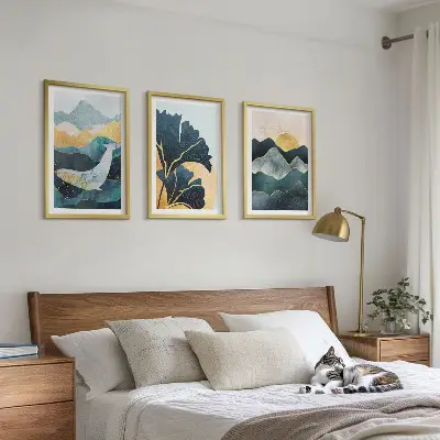 Abstract mountain views wall art three-piece set