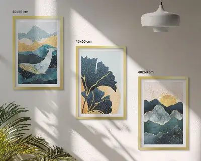 Abstract mountain views wall art three-piece set