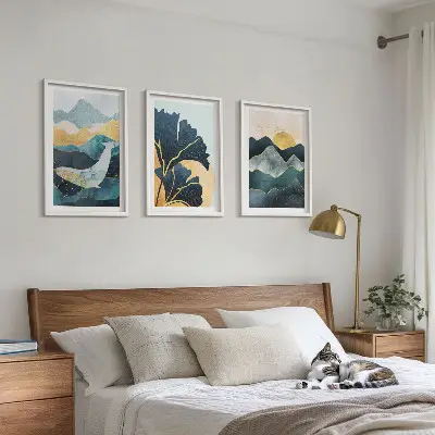 Abstract mountain views wall art three-piece set