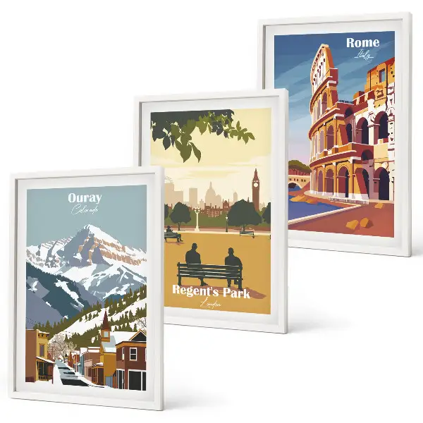 Wall art set featuring the Ouray Mountains and London Coliseum