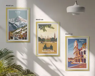 Wall art set featuring the Ouray Mountains and London Coliseum