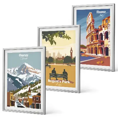 Wall art set featuring the Ouray Mountains and London Coliseum