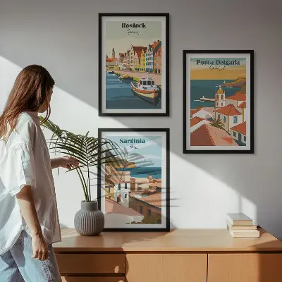 Wall art set Views of European coastal cities