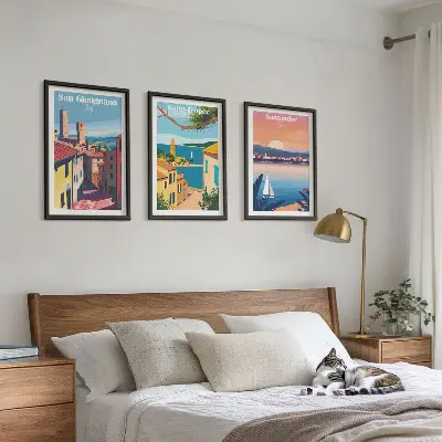 Wall art set Italian town landscapes