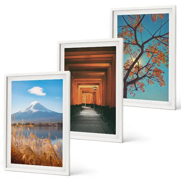 Wall art set featuring Japanese nature landscapes