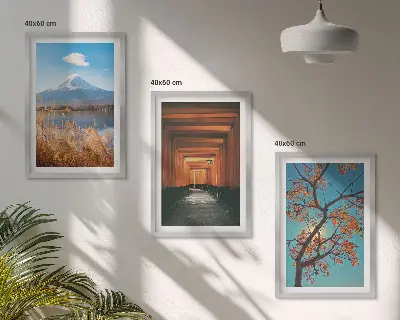 Wall art set featuring Japanese nature landscapes