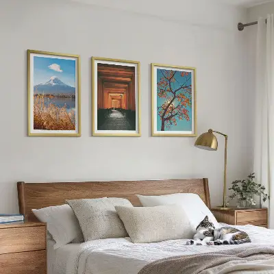 Wall art set featuring Japanese nature landscapes