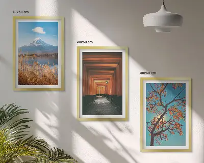 Wall art set featuring Japanese nature landscapes