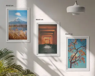 Wall art set featuring Japanese nature landscapes