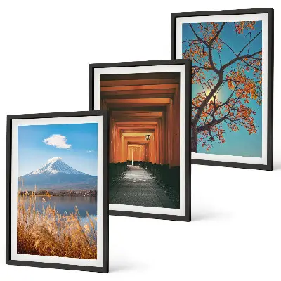 Wall art set featuring Japanese nature landscapes