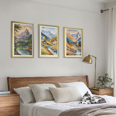 Wall art set Mountain landscape with a river