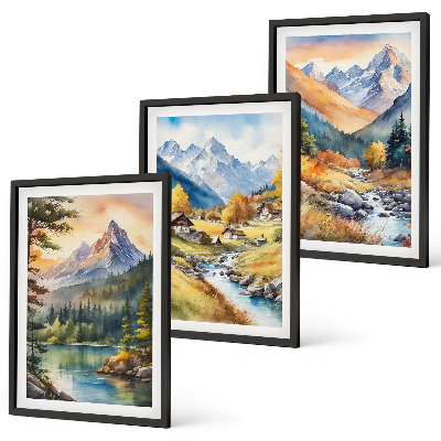 Wall art set Mountain landscape with a river