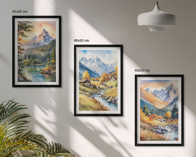Wall art set Mountain landscape with a river
