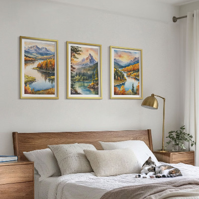 Wall art set Mountain landscapes with a river