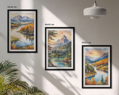 Wall art set Mountain landscapes with a river