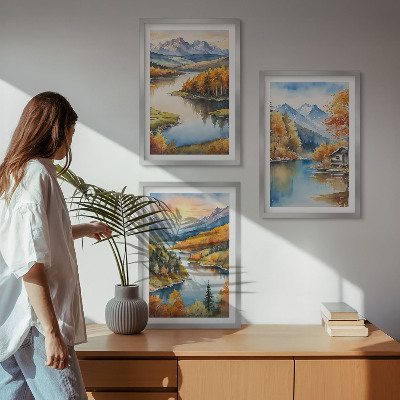 Wall art set Autumn mountain landscapes