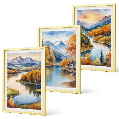 Wall art set Autumn mountain landscapes