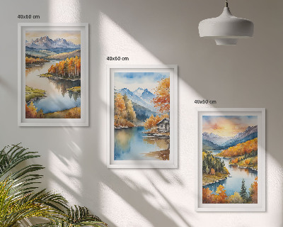 Wall art set Autumn mountain landscapes