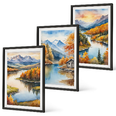 Wall art set Autumn mountain landscapes