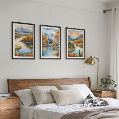 Wall art set Autumn mountain landscapes