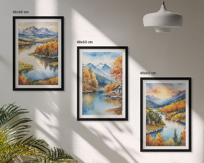 Wall art set Autumn mountain landscapes