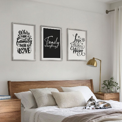 Three-piece wall art piece Family, love, warmth, home