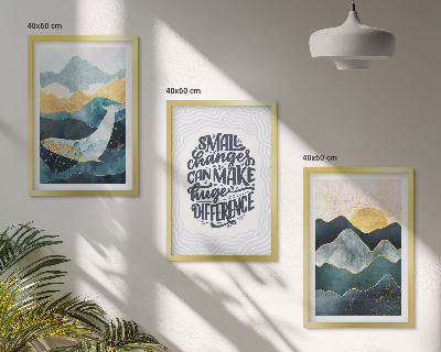 Set of 3 framed wall art pieces Abstract Mountains Inspiration