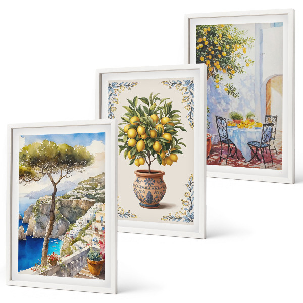 Wall art set Sea lemon tree table