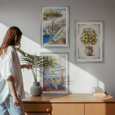 Wall art set Sea lemon tree table