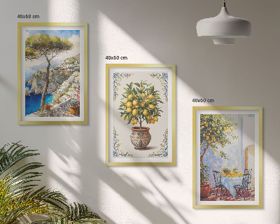 Wall art set Sea lemon tree table