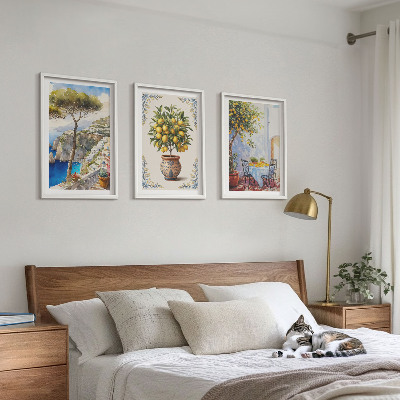 Wall art set Sea lemon tree table