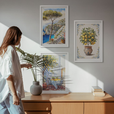Wall art set Sea lemon tree table