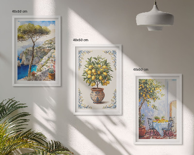Wall art set Sea lemon tree table