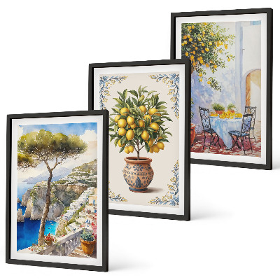Wall art set Sea lemon tree table