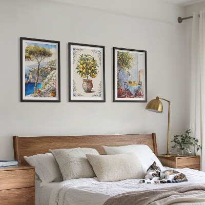 Wall art set Sea lemon tree table