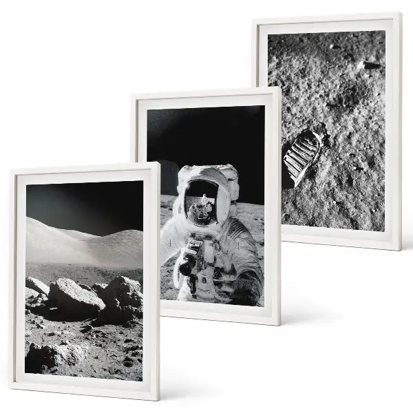NASA Moon Astronaut Wall Art Set set of photographic prints