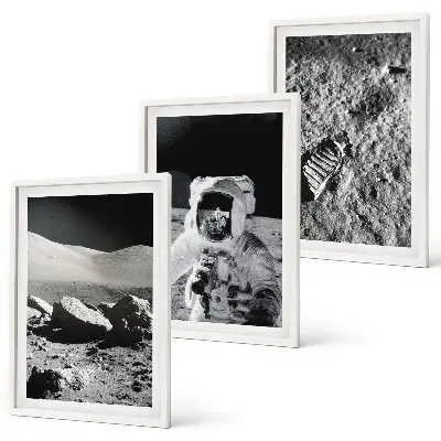 NASA Moon Astronaut Wall Art Set set of photographic prints