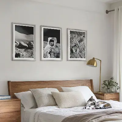 NASA Moon Astronaut Wall Art Set set of photographic prints