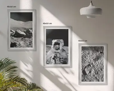 NASA Moon Astronaut Wall Art Set set of photographic prints