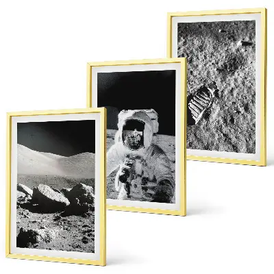NASA Moon Astronaut Wall Art Set set of photographic prints