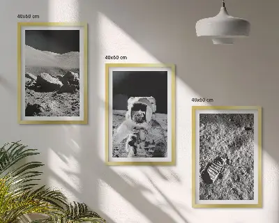 NASA Moon Astronaut Wall Art Set set of photographic prints