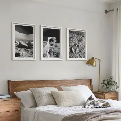 NASA Moon Astronaut Wall Art Set set of photographic prints