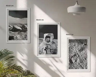 NASA Moon Astronaut Wall Art Set set of photographic prints